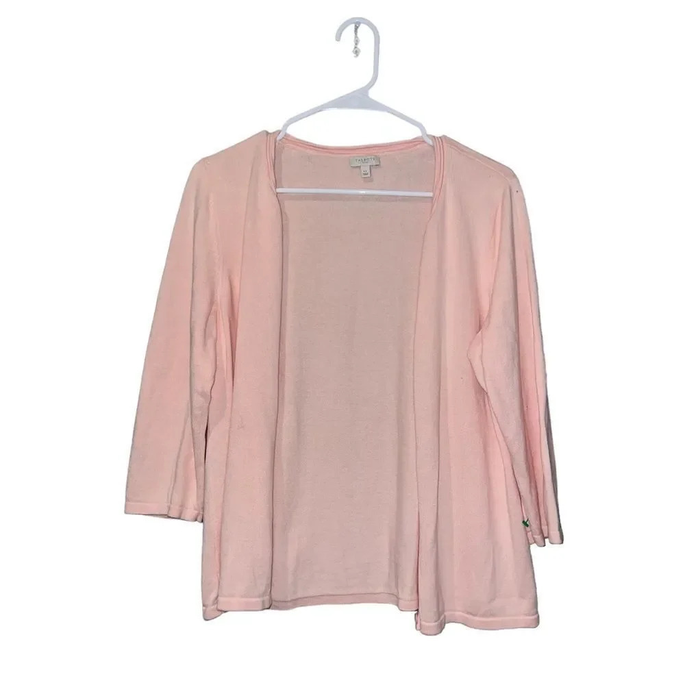 Talbots Light Pink Size Large 100% Cotton Cardigan